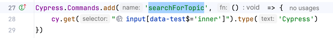 Highlighted command Highlighted command