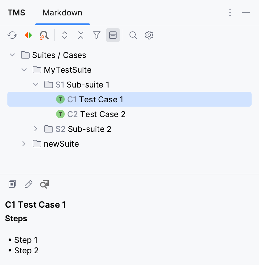 TMS tool window TMS tool window