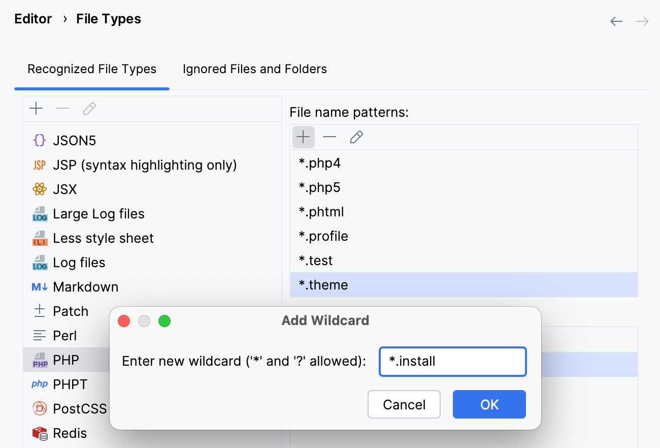 Associate Drupal files with the PHP file type Associate Drupal files with the PHP file type