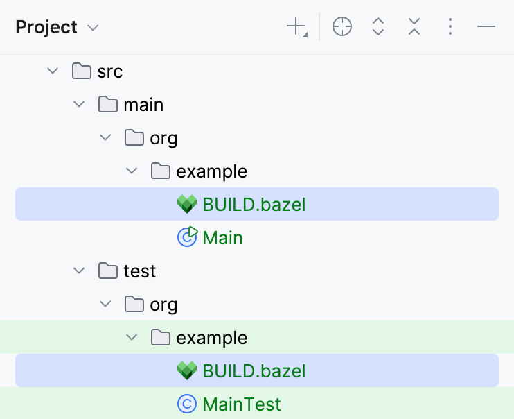 项目工具窗口中的两个 BUILD.BAZEL 文件 项目工具窗口中的两个 BUILD.BAZEL 文件