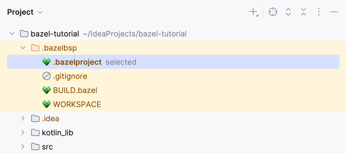 .bazelbsp 文件夹中的 .bazelproject 文件 .bazelbsp 文件夹中的 .bazelproject 文件