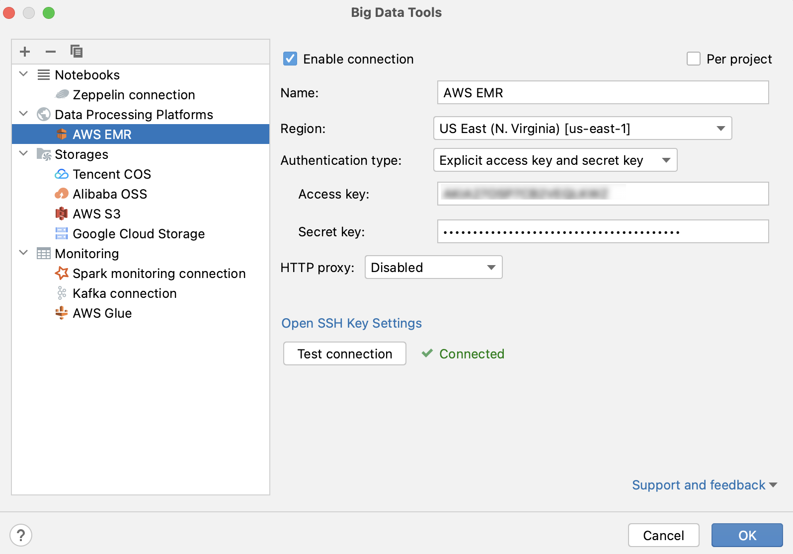 配置 AWS EMR 连接 配置 AWS EMR 连接