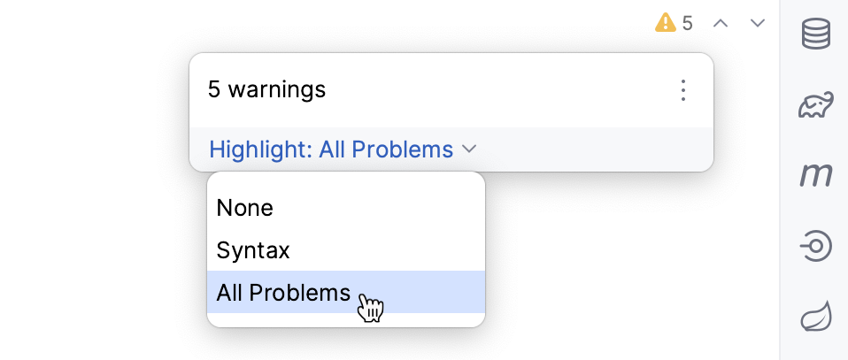Changing highlighting level for a file Changing highlighting level for a file