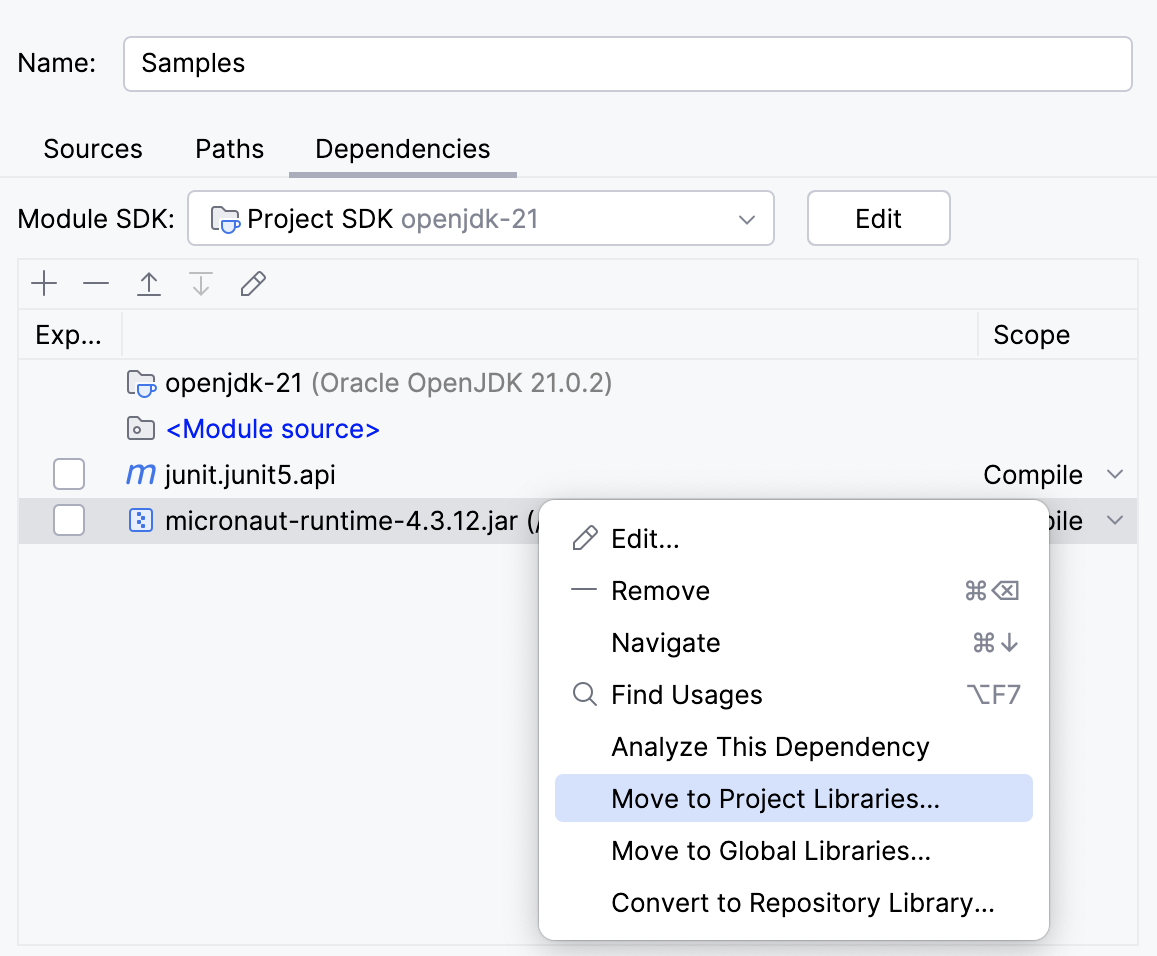 Moving a module library to a higher level Moving a module library to a higher level