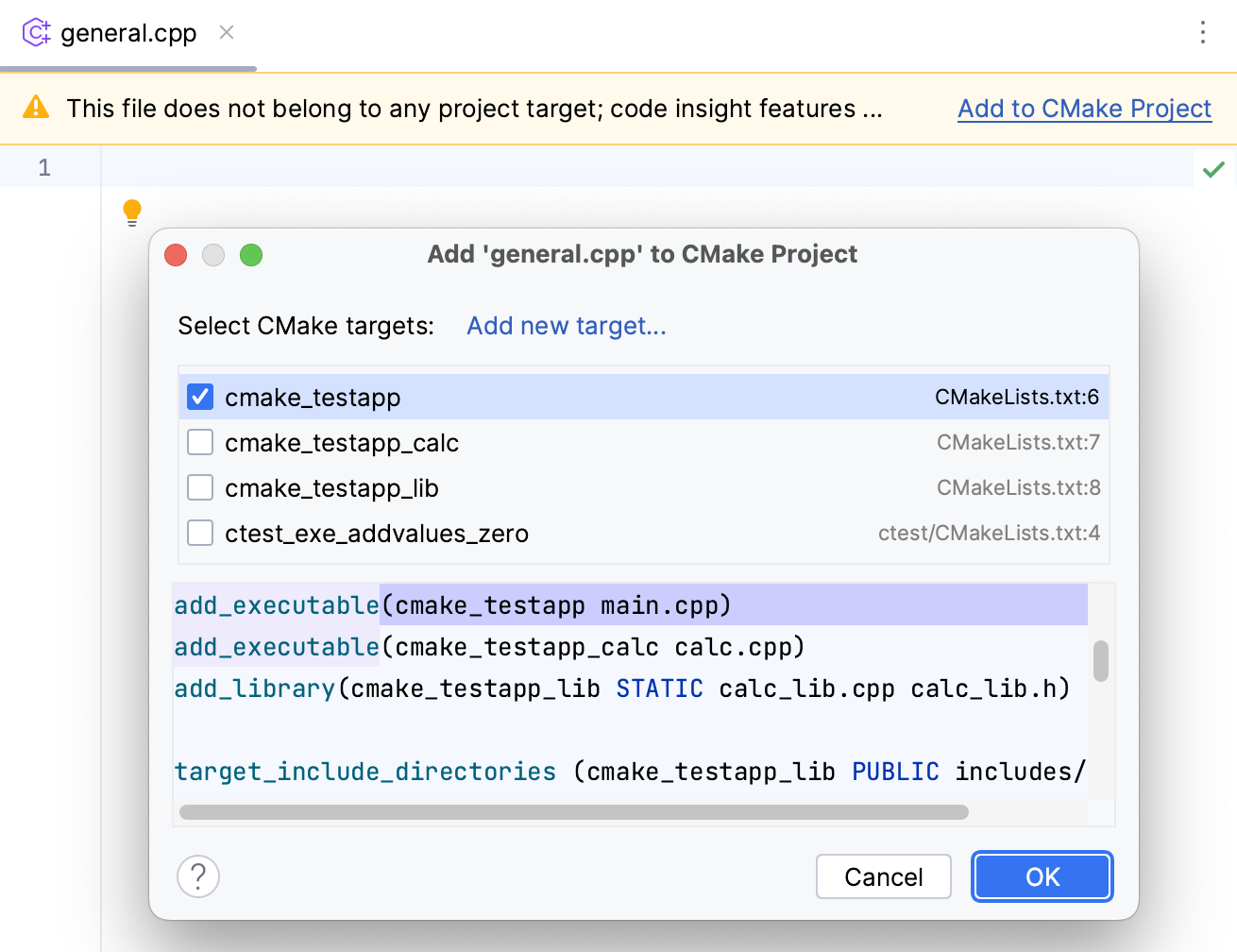 将文件添加到 CMake 项目 将文件添加到 CMake 项目