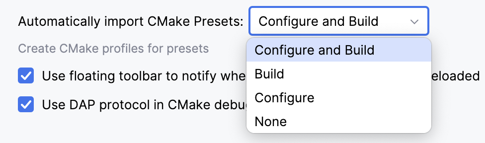 CMake 预设启用选项