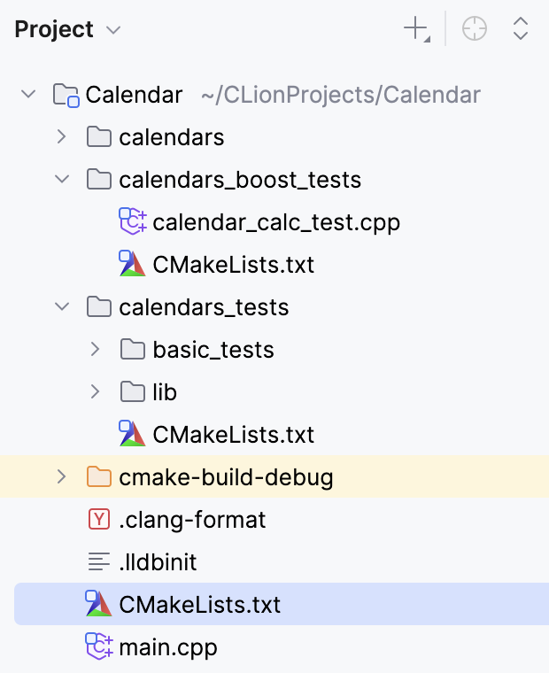 CMakeLists.txt files in subdirectories CMakeLists.txt files in subdirectories