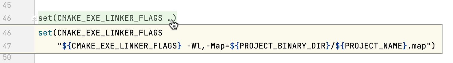 CMake code folding CMake code folding