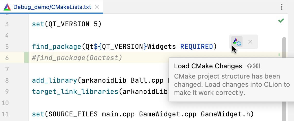 CMake 重新加载浮动通知 CMake 重新加载浮动通知