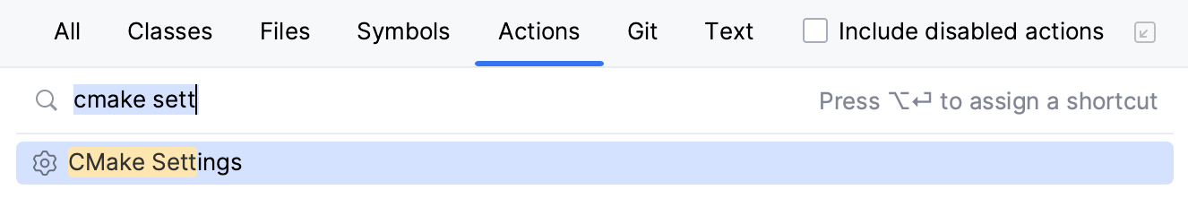 在 Find Action 中的 CMake 设置 在 Find Action 中的 CMake 设置