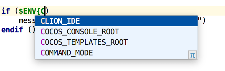 cmake 文件中环境变量的代码补全