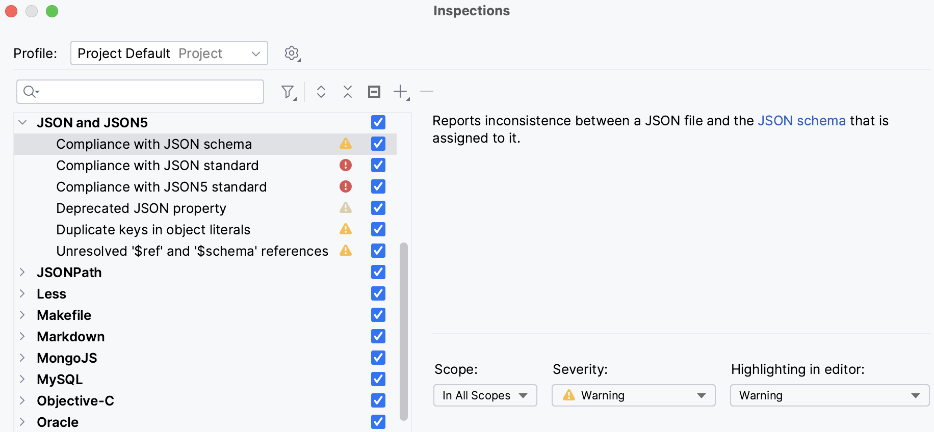 针对 compile_database.json 的 JSON 检查 针对 compile_database.json 的 JSON 检查