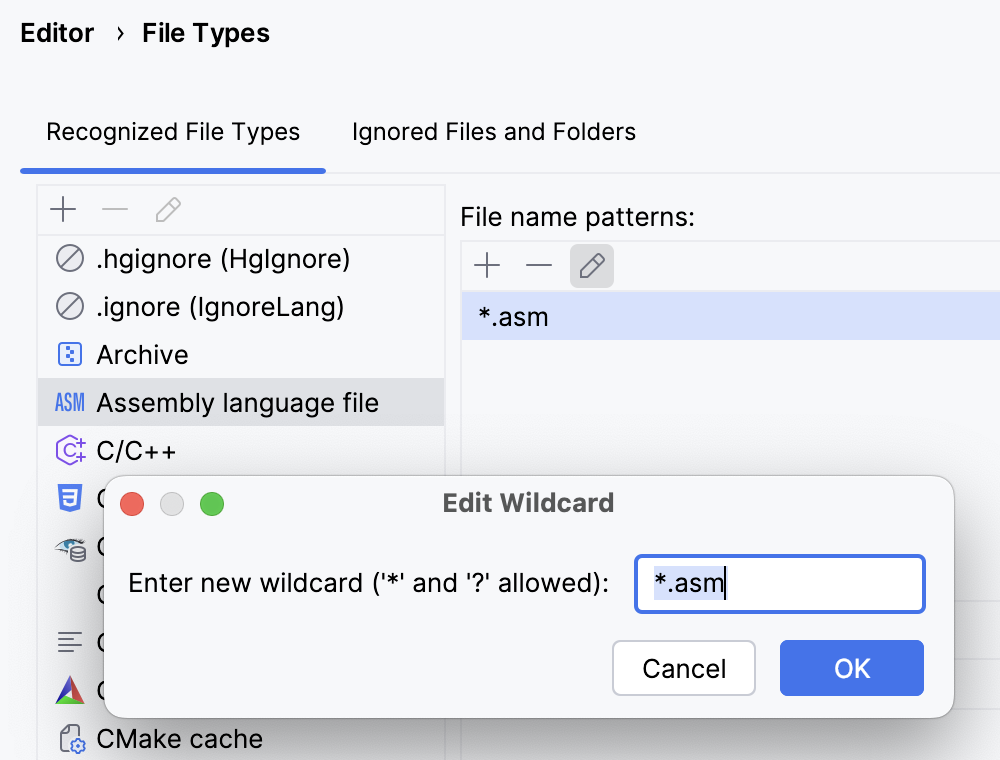 CLion:更改文件类型与相关文件名模式之间的关联 CLion:更改文件类型与相关文件名模式之间的关联