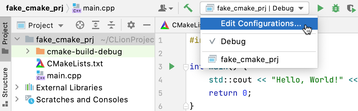 默认的 CMake 配置 默认的 CMake 配置