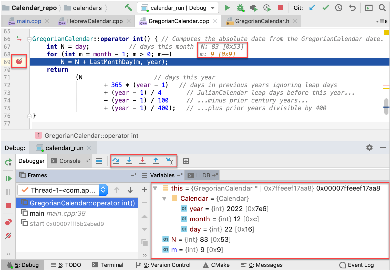 CLion 调试器 UI