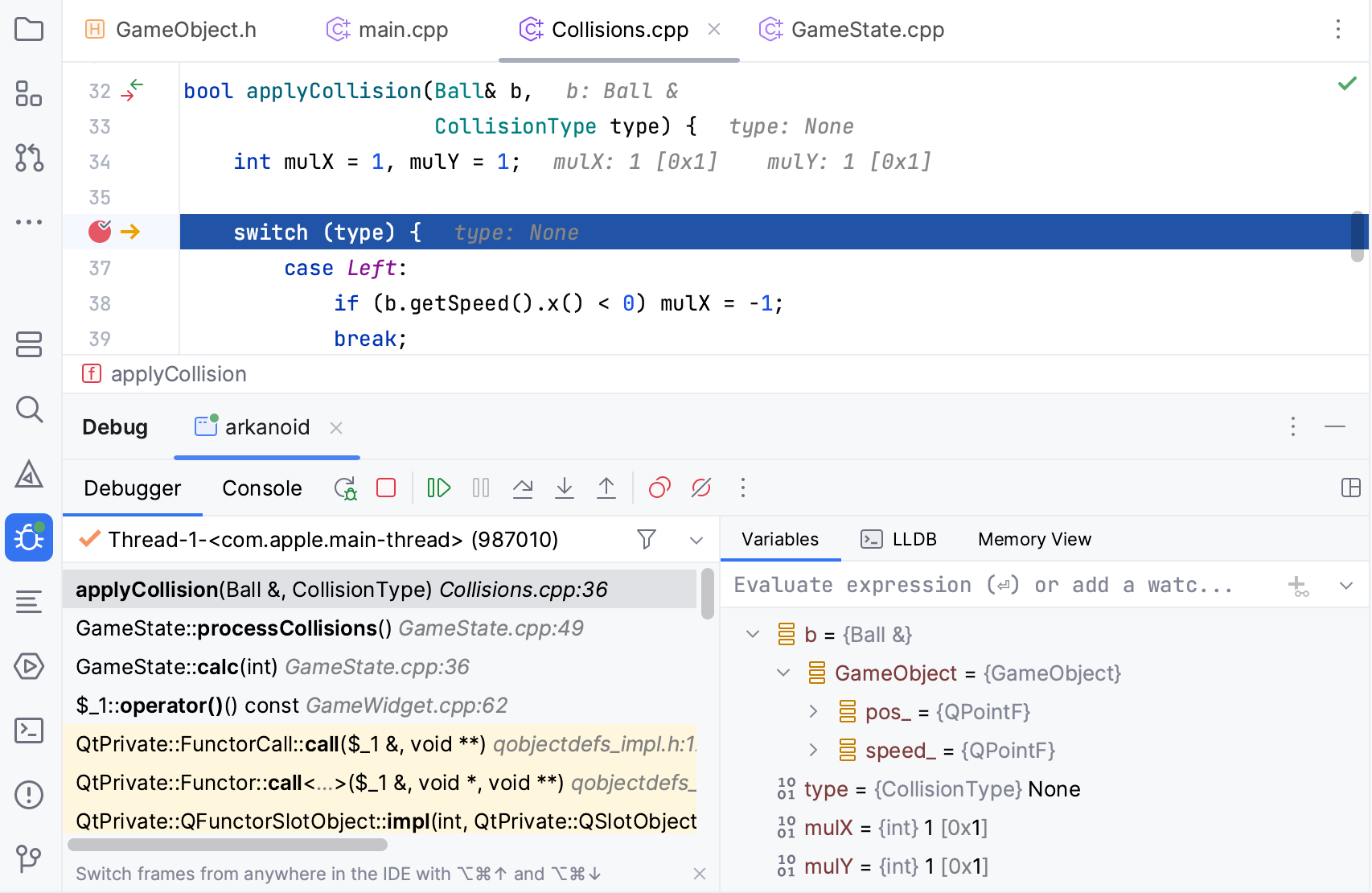 CLion 调试器 UI