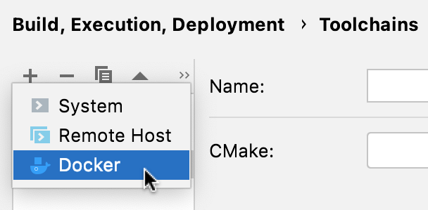 添加 Docker 工具链 添加 Docker 工具链