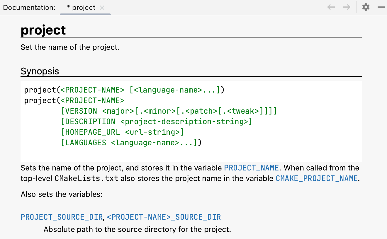 CLion:文档工具窗口 CLion:文档工具窗口