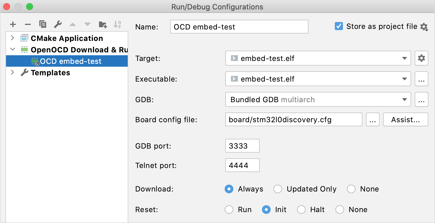 OpenOCD 运行/调试配置 OpenOCD 运行/调试配置