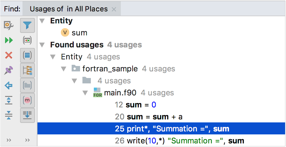Fortran 的用法查找 Fortran 的用法查找