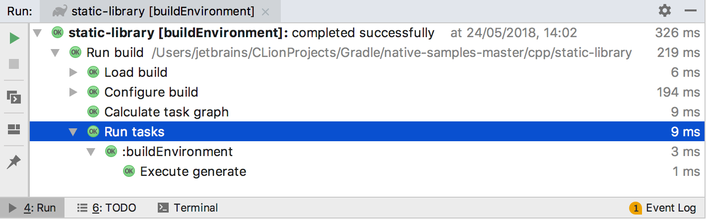 运行 Gradle 任务 运行 Gradle 任务