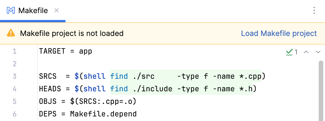Load Makefile project notification Load Makefile project notification