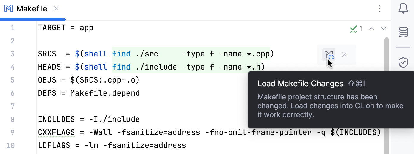Makefile reload notification Makefile reload notification