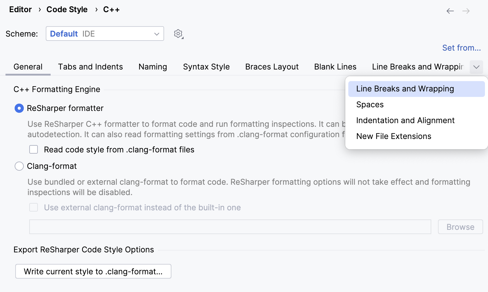 CLion Nova 代码样式设置 CLion Nova 代码样式设置