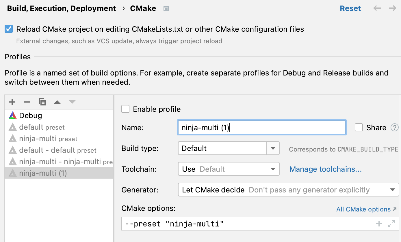 Editing a copied presets-based profile Editing a copied presets-based profile