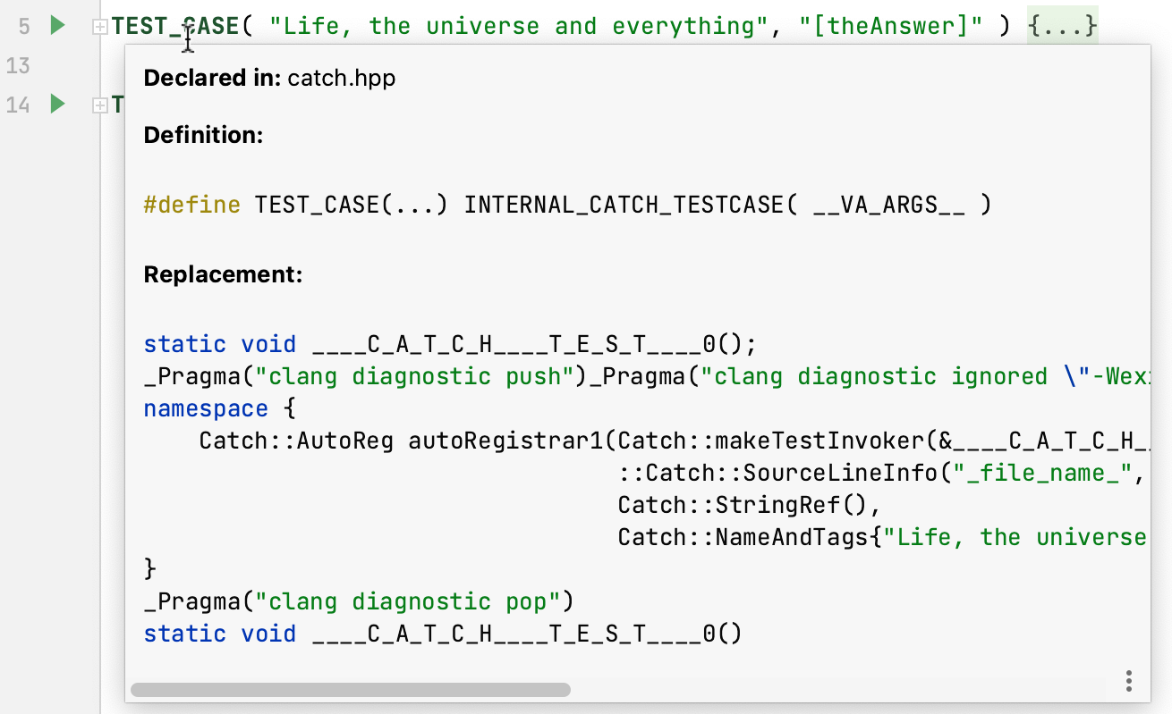 Formatted macro expansion in Quick Documentation popup Formatted macro expansion in Quick Documentation popup