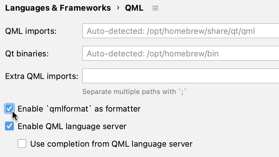 启用 qmlformat 启用 qmlformat