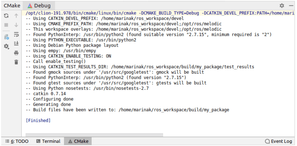 成功加载 CMake 项目