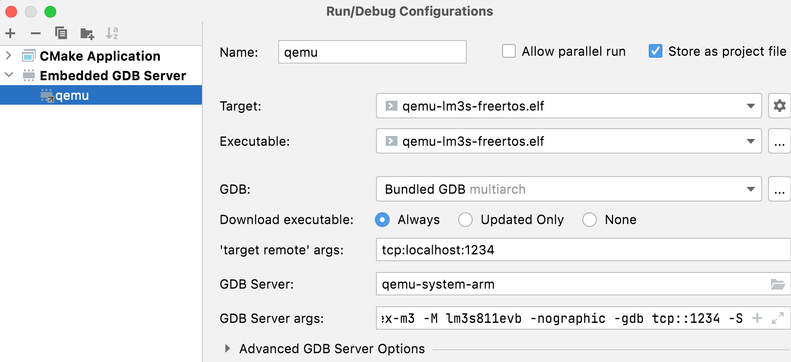 嵌入式 GDB 服务器配置示例 嵌入式 GDB 服务器配置示例