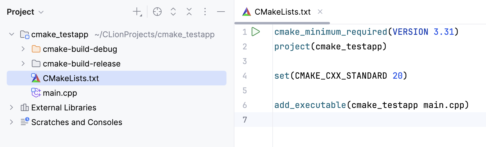 在一个存根 CMake 项目中使用 CMakeLists.txt