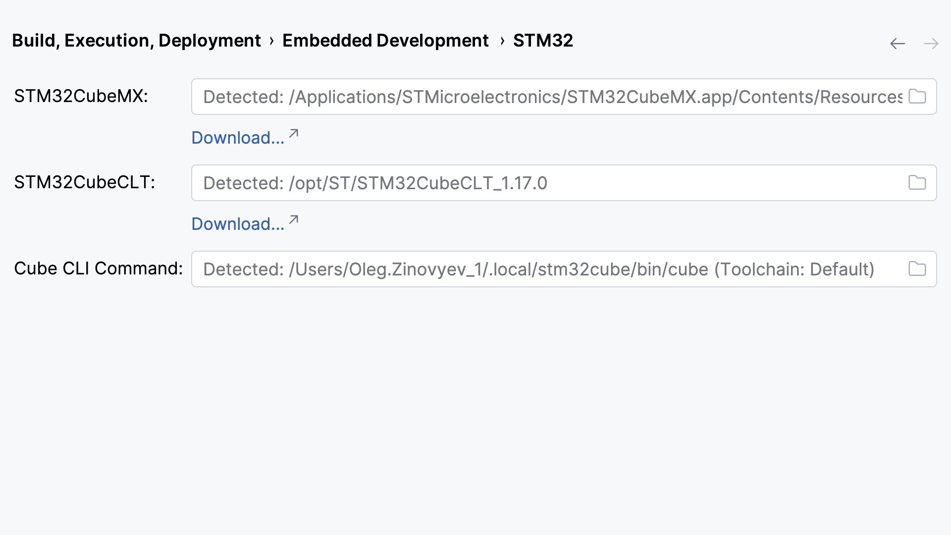Check if CLion detects the cube executable in the settings Check if CLion detects the cube executable in the settings