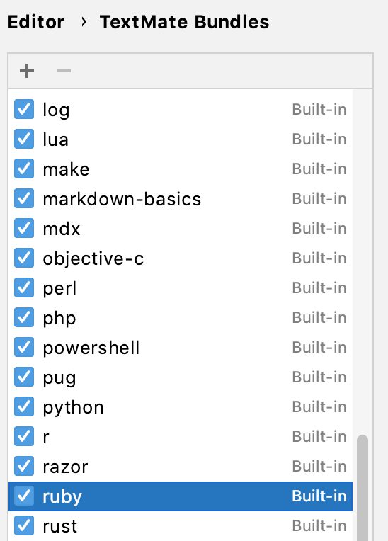 TextMate 捆绑包设置 TextMate 捆绑包设置