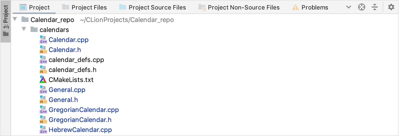 关闭 Group Tabs 选项的 Project 工具窗口 关闭 Group Tabs 选项的 Project 工具窗口