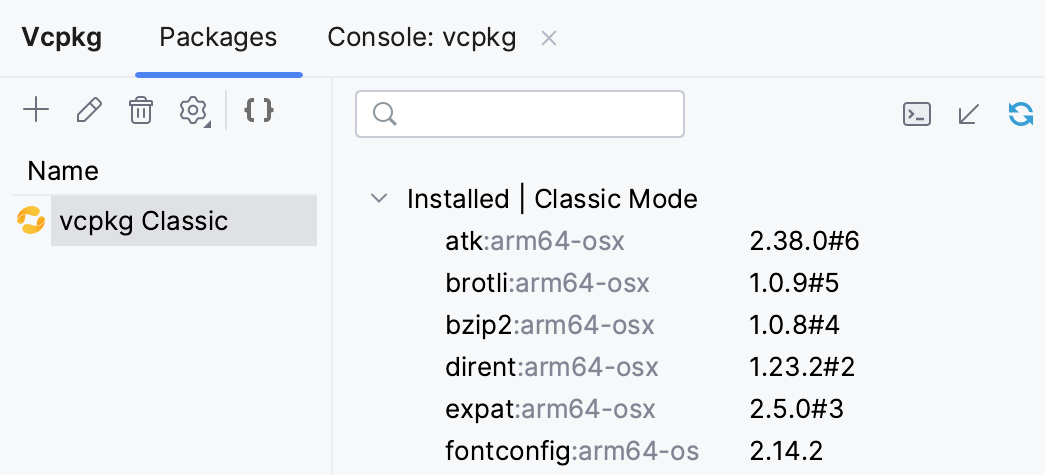 Installed packages subtree Installed packages subtree