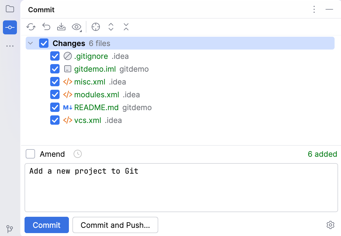 Commit message in the Commit tool window Commit message in the Commit tool window