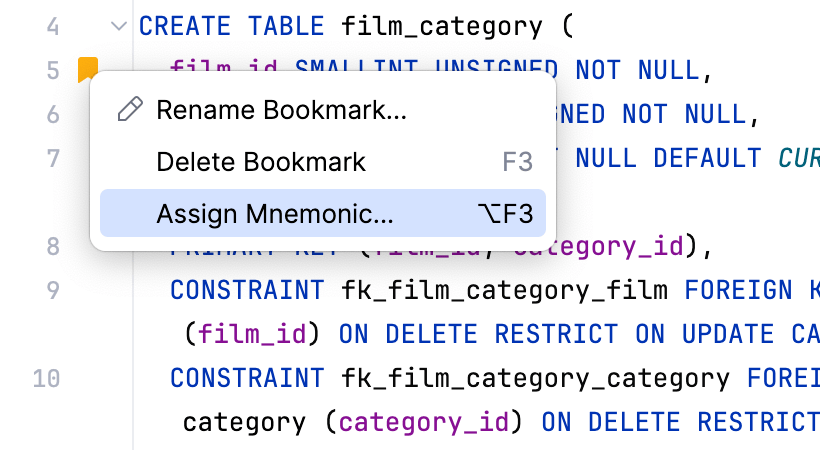 Assigning mnemonic to anonymous bookmark Assigning mnemonic to anonymous bookmark