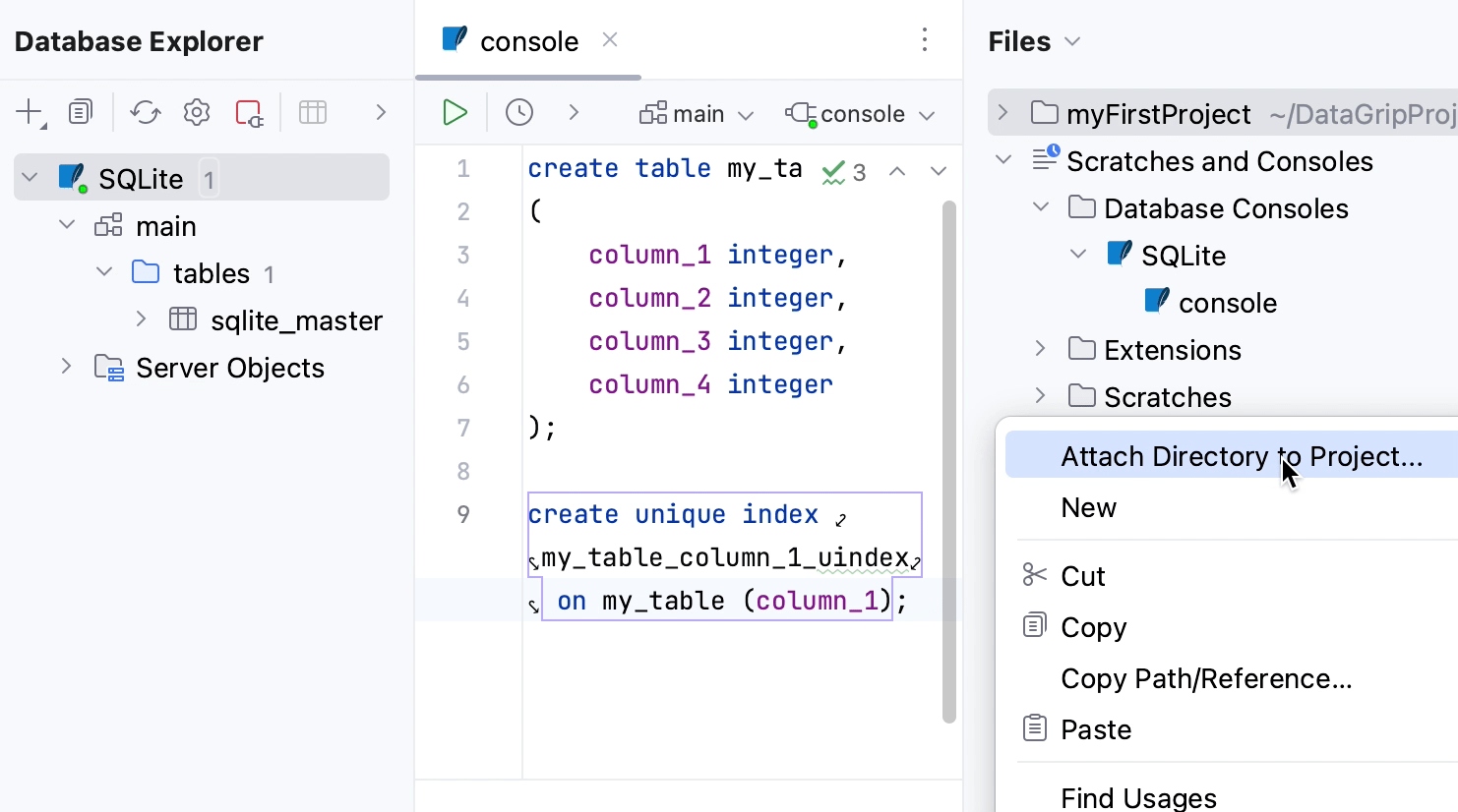 Attach a directory with SQL files Attach a directory with SQL files