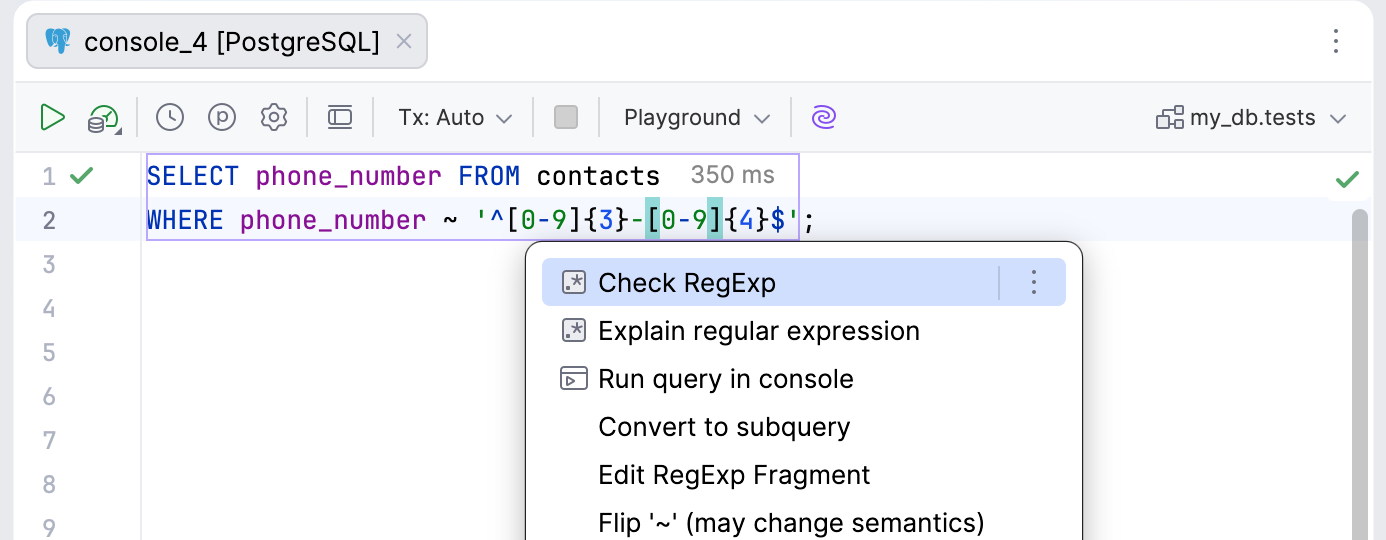 Checking regular expressions Checking regular expressions