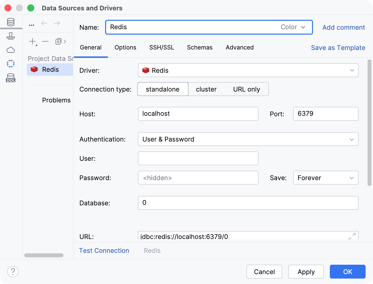 带有捆绑驱动程序的 Redis 数据源设置 带有捆绑驱动程序的 Redis 数据源设置
