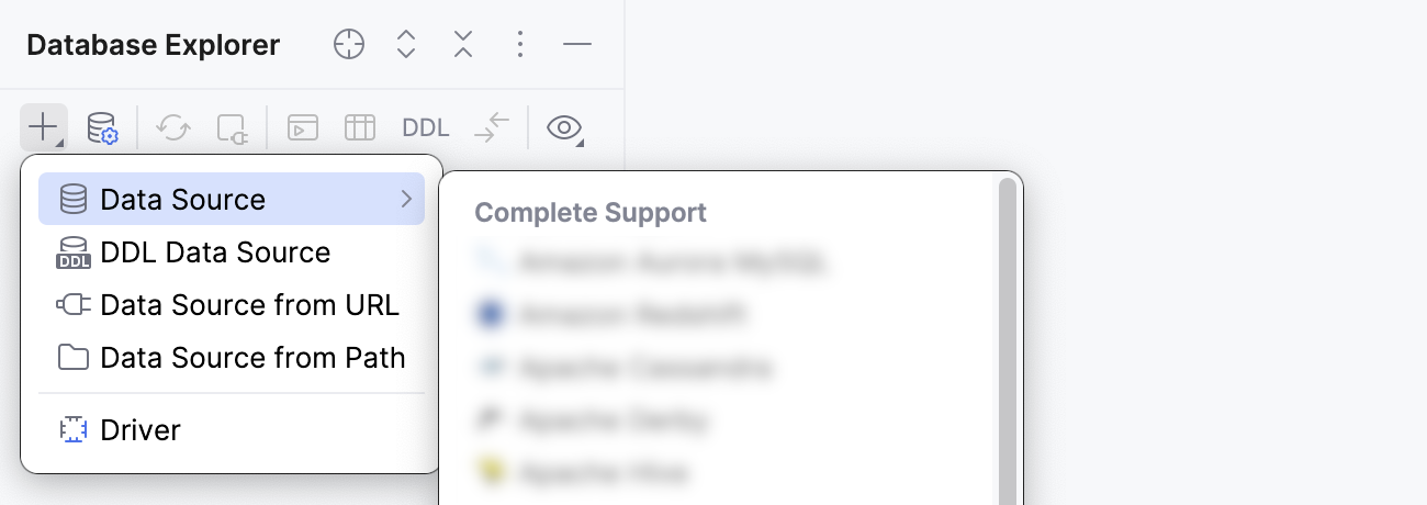 Create a new data source Create a new data source
