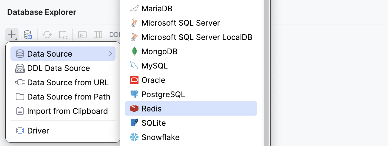 选择 Redis 数据源 选择 Redis 数据源