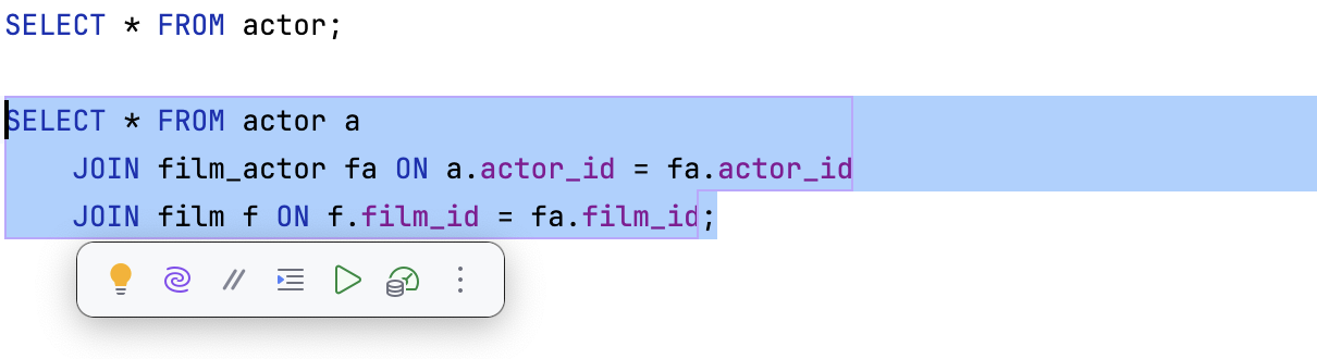 Floating toolbar for code editing Floating toolbar for code editing
