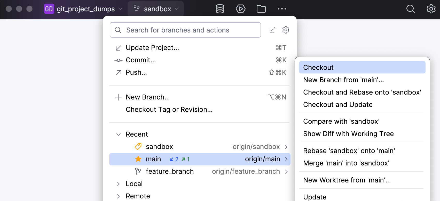 Git widget Git widget