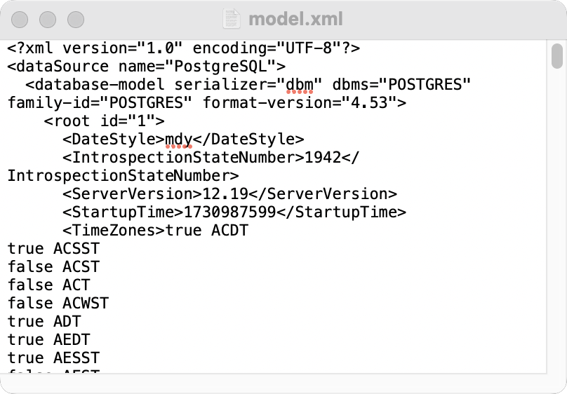Example of the model.xml file Example of the model.xml file