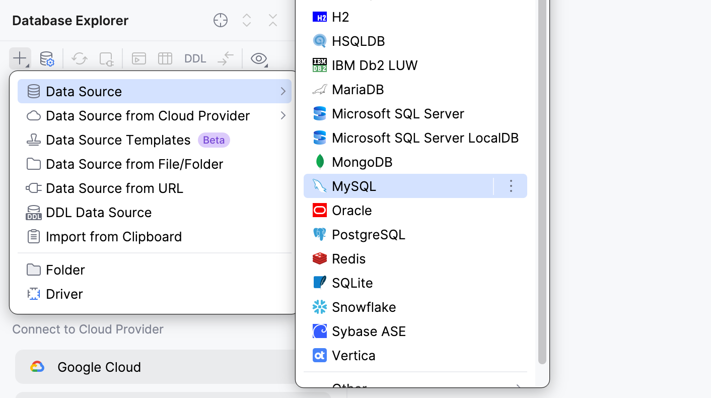 选择 mysql% 数据源 选择 mysql% 数据源
