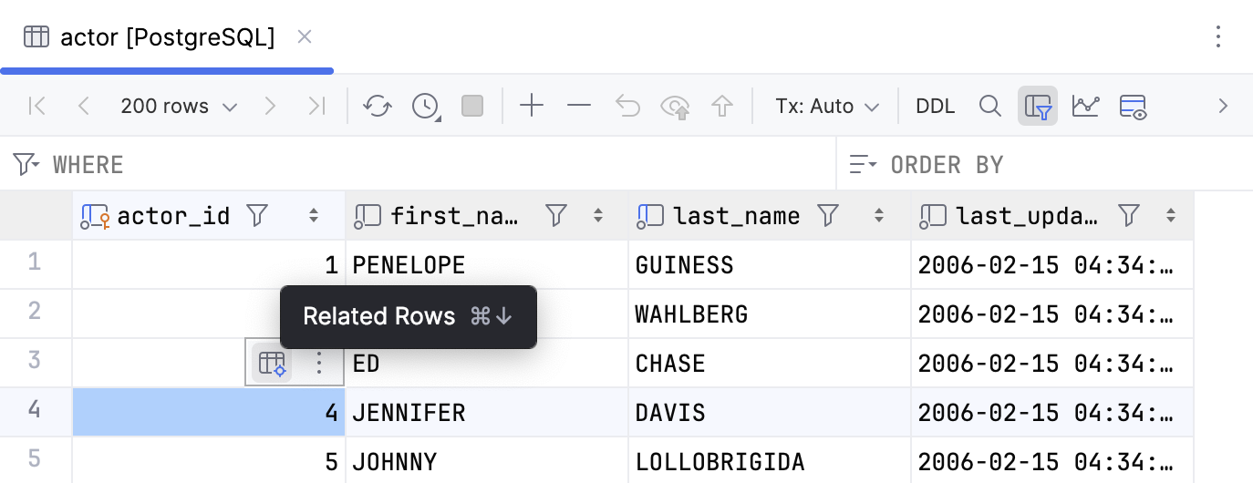 Default action in floating toolbar for primary keys Default action in floating toolbar for primary keys